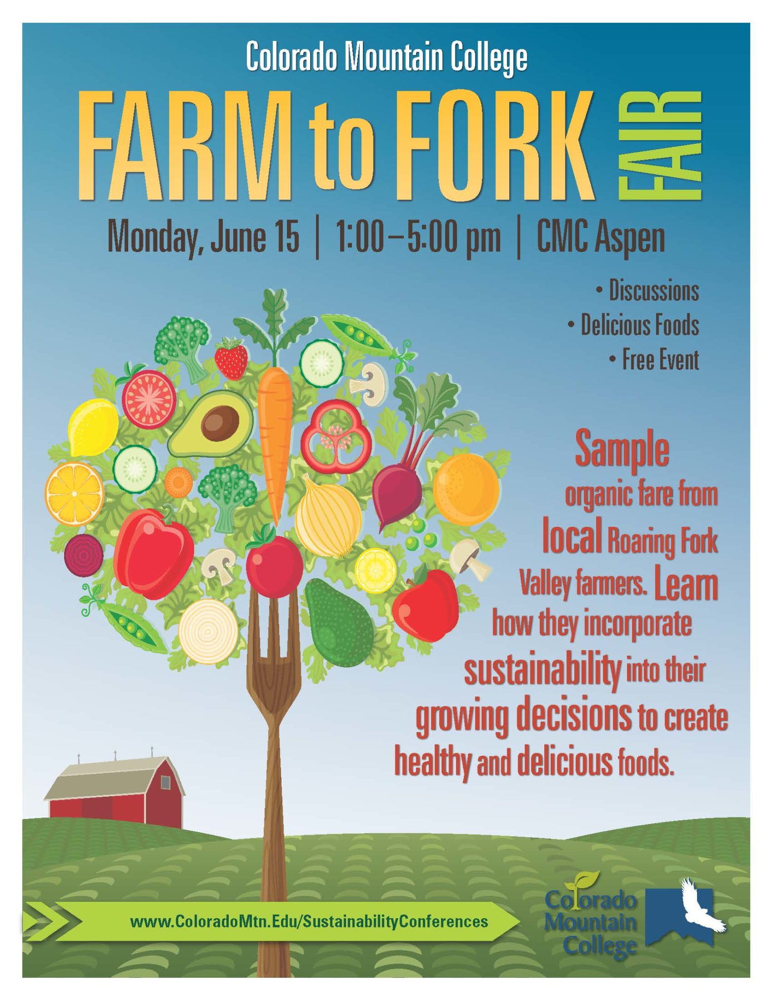 Poster for CMC Aspen's Sustainability Farm to Fork Fair