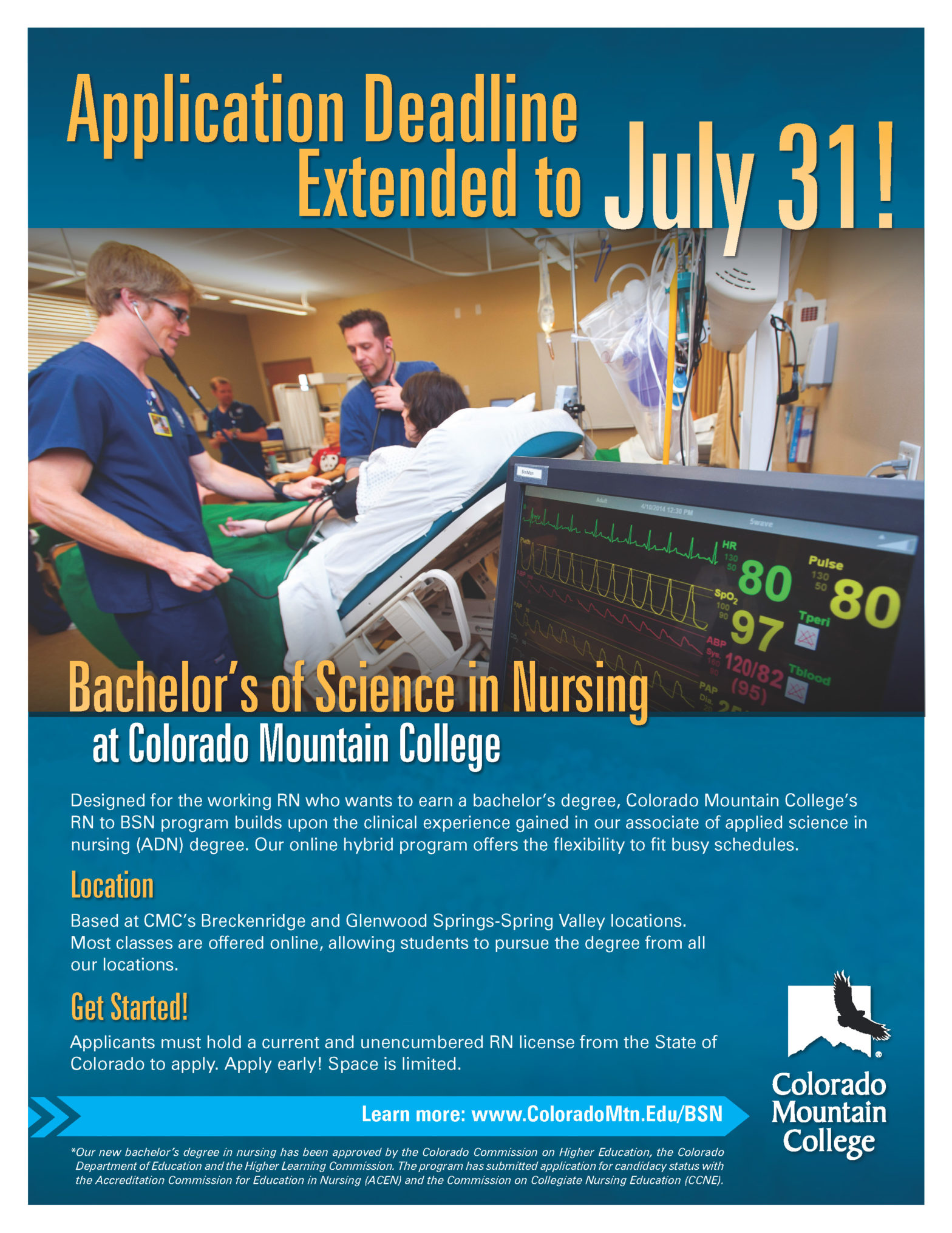 Photo of flyer for CMC's BSN program