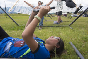 Photos of students taking park in the Reach Your Peak New Media Camp at CMC Spring Valley