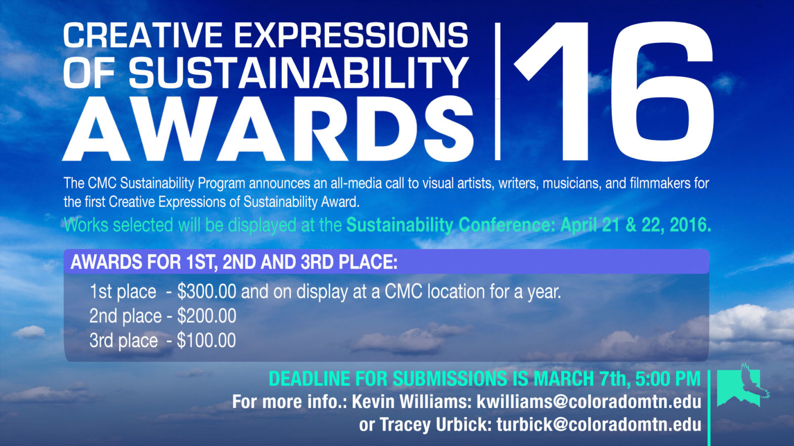 Poster for CMC's Creative Expressions of Sustainability Awards contest