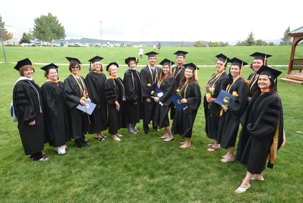 Overhead shot of a group of CMC graduates