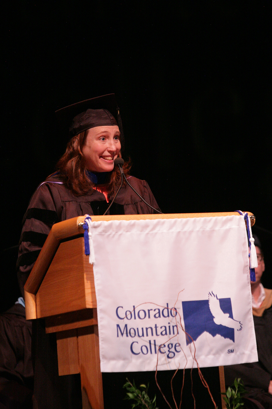 Dr. Jennifer Wing at Edwards campus graduation ceremony