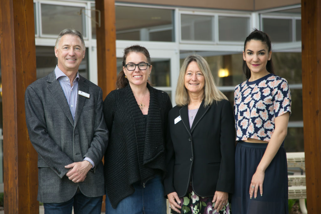 Photo of CMC Aspen Campus Vice President Linda Crockett with CMC Board of Trustees member Charles Cuniffe and Aspen graduates