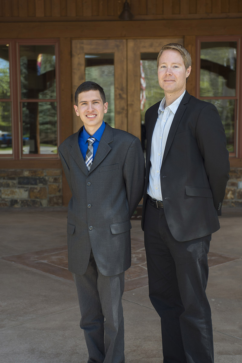 photo - David Avila with Alpine Bank Aspen Branch President Doug Peate.